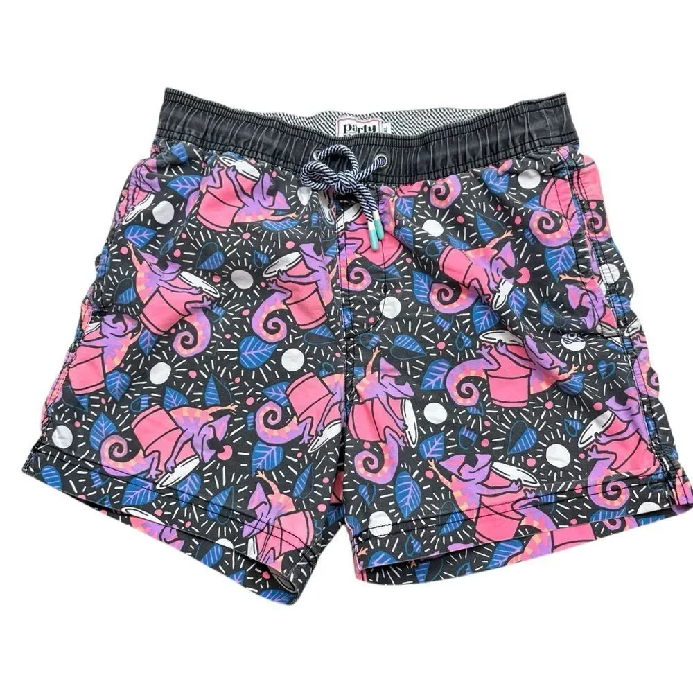Mens Party Pants Brand Karma Chameleon Stretch Swim Trunks‎ Size Small